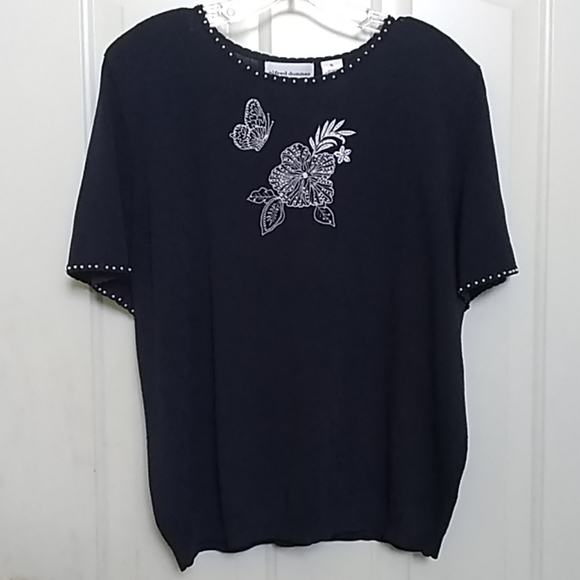 Ladies' Alfred Dunner Beaded-Embroidered Top xl - Picture 1 of 6